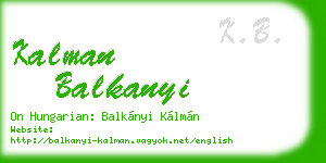kalman balkanyi business card