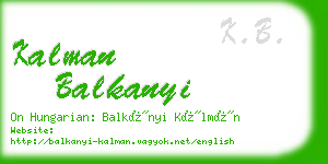 kalman balkanyi business card